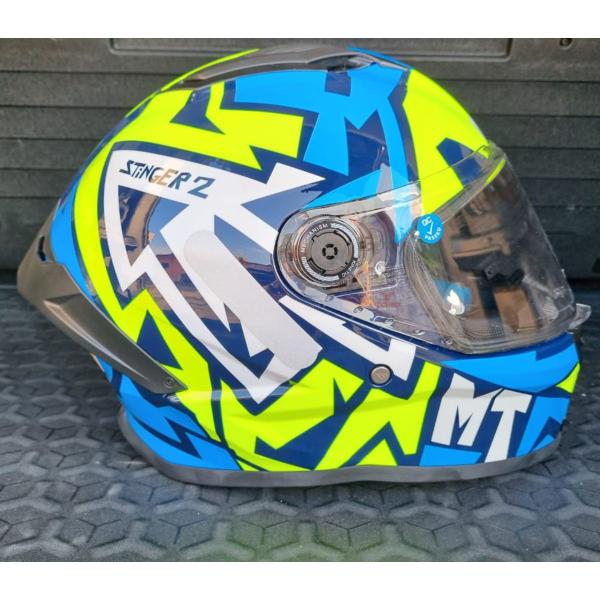 Imagem de Capacete Moto Fechado Mt Stinger 2 Meld C7 Amarelo Azul