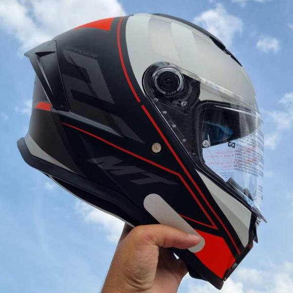 Imagem de Capacete Moto Fechado Mt Stinger 2 Poun B5 Vermelho Fosco