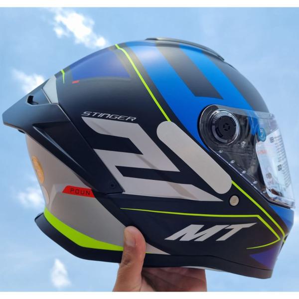 Imagem de Capacete Moto Fechado Mt Stinger 2  Poun B6 Fosco + Vis Fumê