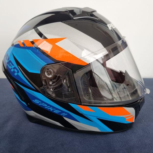 Imagem de Capacete Moto Fechado Peels Spike 2 Bsn Preto e Azul Brilho