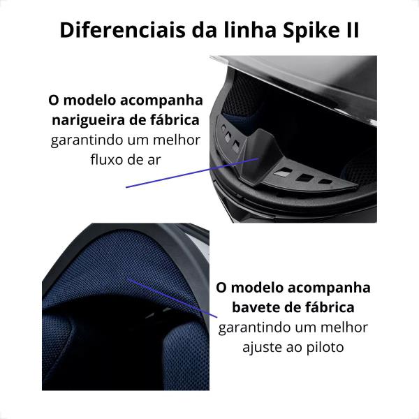 Imagem de Capacete Moto Fechado Peels Spike 2 Bsn Preto e Azul Brilho