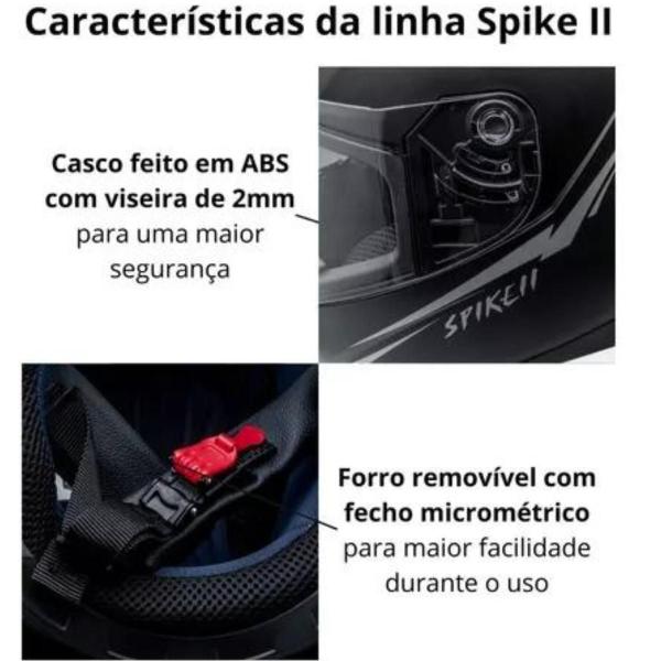 Imagem de Capacete Moto Fechado Peels Spike 2 Nkd Preto Fosco