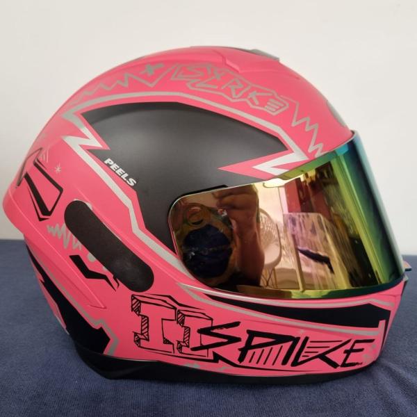 Imagem de Capacete Moto Fechado Peels Spike2 Stk Rosa Fosco + Camaleão