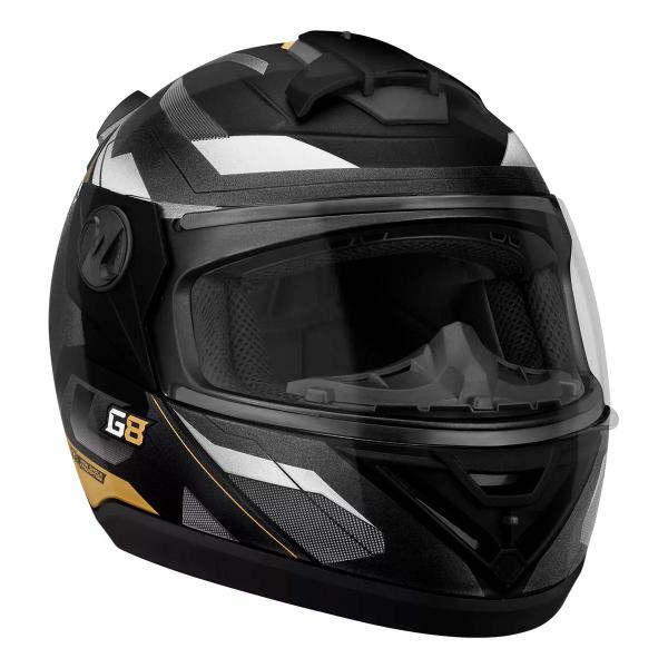 Imagem de Capacete Moto Fechado Preto G8 EVO Viseira Cristal Inmetro Tamanho 60 CAP-719BLK - Pro Tork