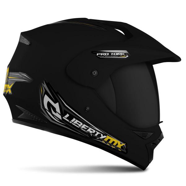 Imagem de Capacete Moto Fechado Pro Tork Motocross Liberty Mx Pro Vision Viseira Fumê