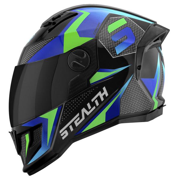 Imagem de Capacete Moto Fechado Pro Tork Stealth Concept Brilhante Viseira Fumê Resistência Segurança Conforto Proteção Masculino Feminino