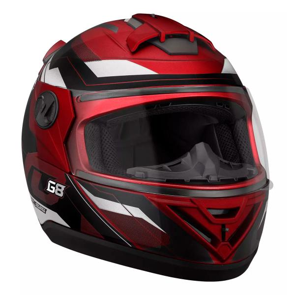 Imagem de Capacete Moto Fechado Vermelho G8 EVO Viseira Cristal Inmetro Tamanho 60 CAP-719VM - Pro Tork