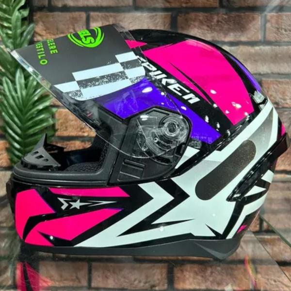 Imagem de Capacete Moto Feminino Fechado Peels Spike 2 Nkd Preto Rosa