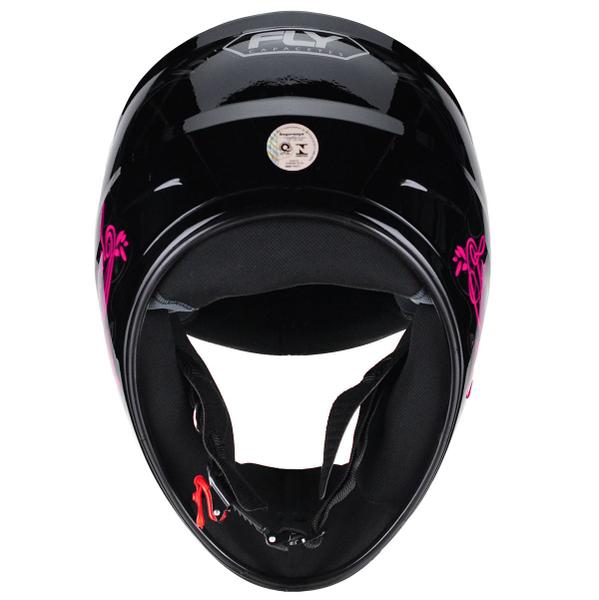 Imagem de Capacete Moto Feminino Fly F-9 Lyrical Preto Brilhante Rosa