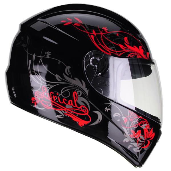 Imagem de Capacete Moto Feminino Fly F-9 Lyrical Preto Fosco Vermelho