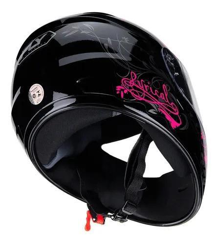 Imagem de Capacete Moto Feminino Fly F-9 Lyrical Preto Rosa