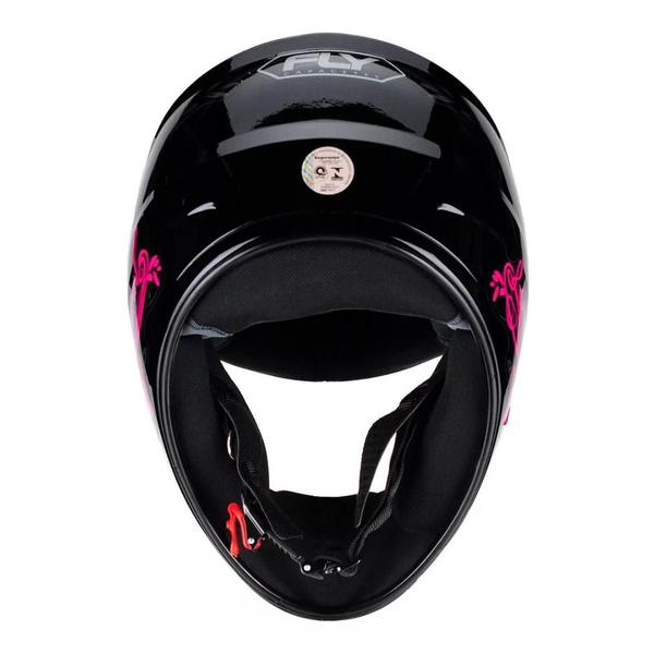 Imagem de Capacete Moto Feminino Fly F9 Lyrical Preto Vermelho Com Viseira Fume Extra