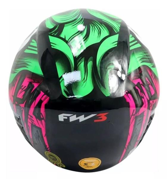 Imagem de Capacete moto fw3 aberto joker coringa brilhante tamanho 60