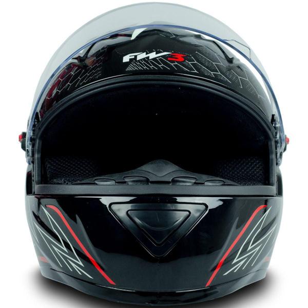 Imagem de Capacete Moto Fw3 Gt2 Branco Vermelho Brilhante Tamanho 60