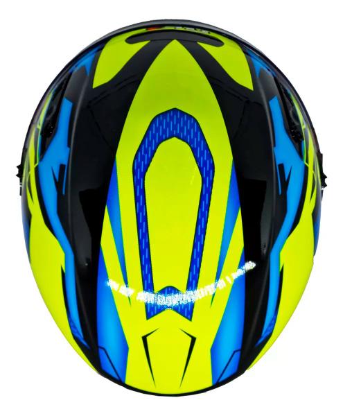 Imagem de Capacete Moto FW3 X Open Up Fox Amarelo com Azul Tamanho 56