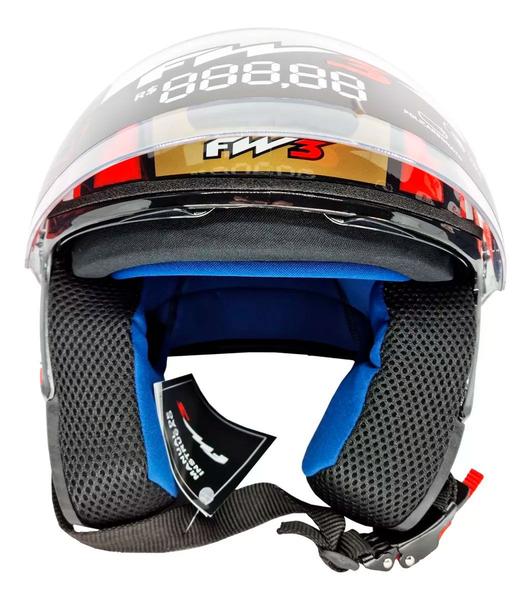 Imagem de Capacete Moto FW3 X Open Up Fox Dourado com Vermelho Tamanho 60