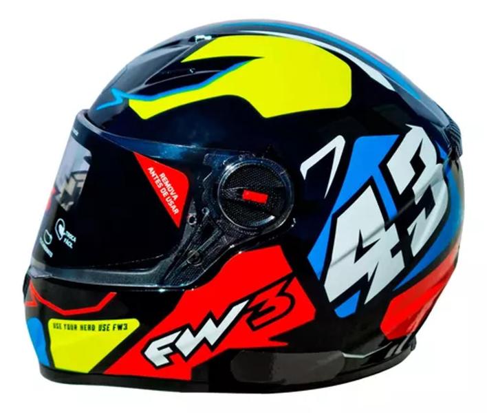 Imagem de Capacete Moto Gtx 43 Lançamento Oculos Interno Fechado Fw3