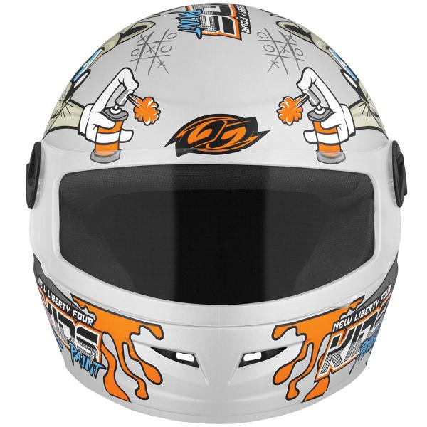 Imagem de Capacete Moto Infantil Fechado Pro Tork New Liberty Four Kids Paint Fosco Personalizado 4 Rabiscado