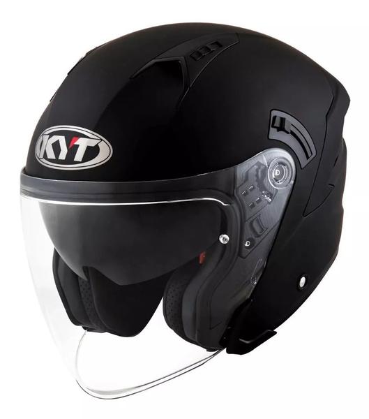 Imagem de Capacete Moto Kyt Aberto NF-J Plain Matt Black Preto