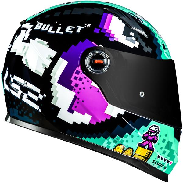 Imagem de Capacete Moto Ls2 Ff358 Bullet Azul Preto Pixel Pixels