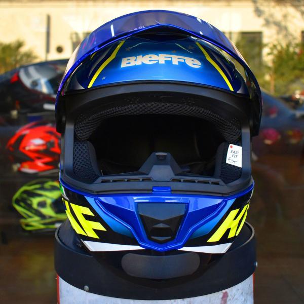 Imagem de Capacete Moto Masculino Bieffe B12 Kf Azul Aerofolio Viseira