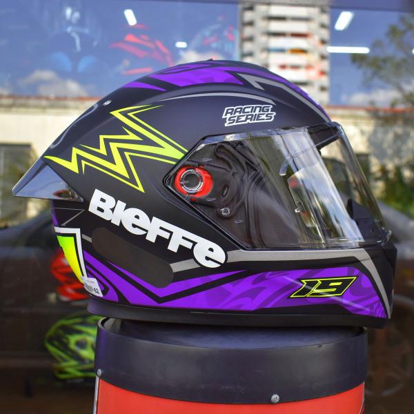 Imagem de Capacete Moto Masculino Bieffe B12 Qtr Roxo Fosco Aerofolio