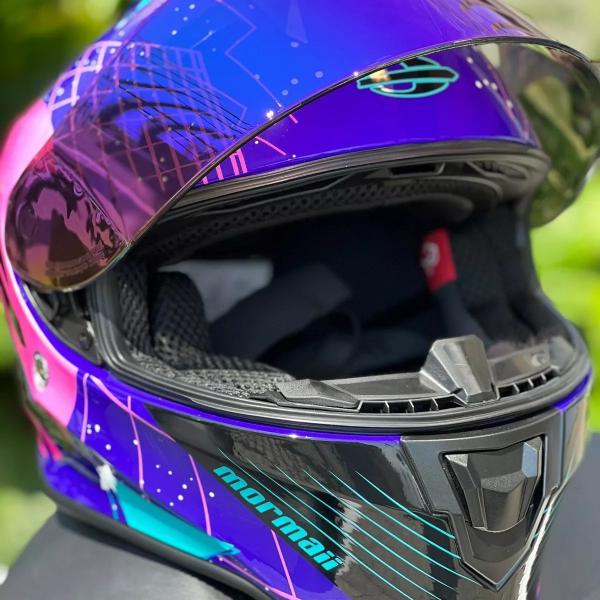 Imagem de Capacete Moto Mormaii M1 Fechado Starry Roxo + Narigueira