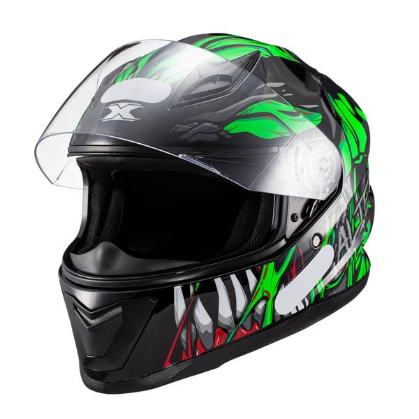 Imagem de Capacete Moto Motoqueiro Texx Hawk Alien Verde Preto 58