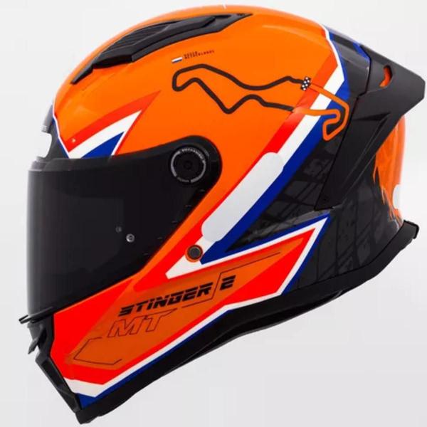 Imagem de Capacete Moto Mt Stinger 2 Grand Prix C4 Holanda Laranja