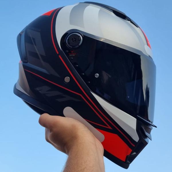 Imagem de Capacete Moto Mt Stinger 2 Poun B5 Vermelho Fosco + Vis Fumê