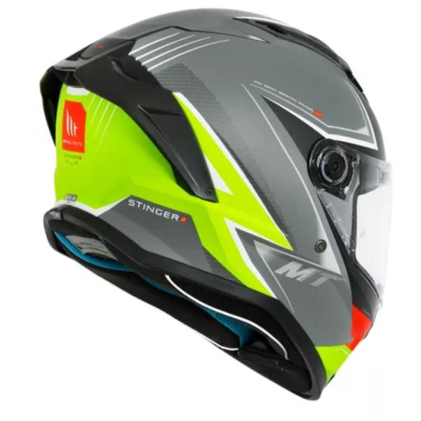 Imagem de Capacete Moto MT Stinger 2 SR C13 Cinza Amarelo Fosco