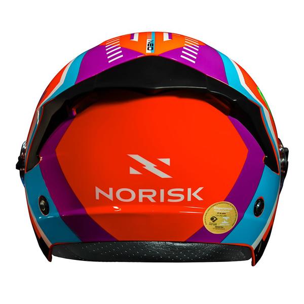 Imagem de Capacete Moto Norisk Neo Vizion Laranja Azul Motoqueiro