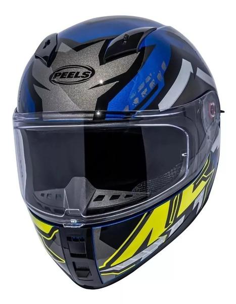 Imagem de Capacete Moto Peels Icon 23 Track Azul Metálico Prata