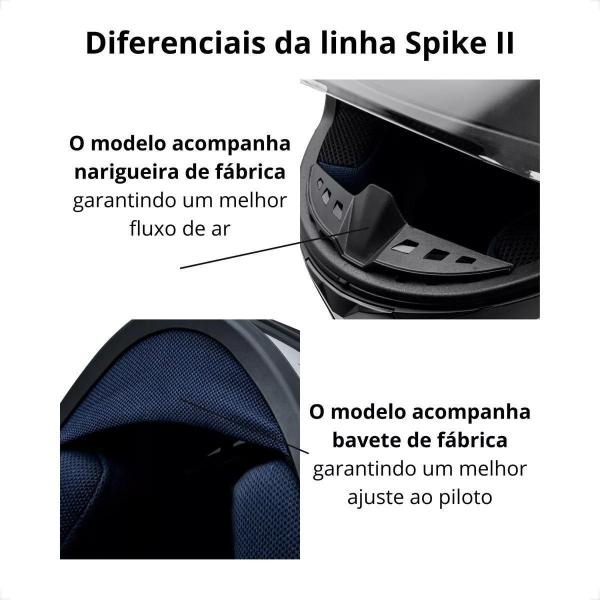 Imagem de Capacete Moto Peels Spike 2 Bsn Preto Vermelho Fosco Tam 62