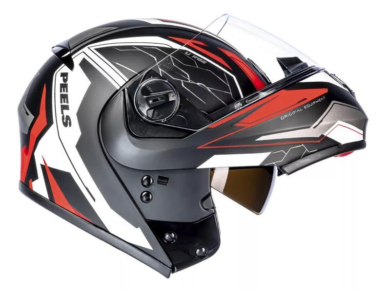 Imagem de Capacete Moto Peels U-rb 2 Ocean Vermelho Preto Fosc Robocop