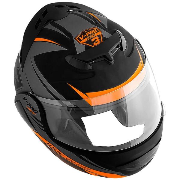 Imagem de Capacete Moto Robocop Escamoteável Pro Tork V-Pro Jet 3