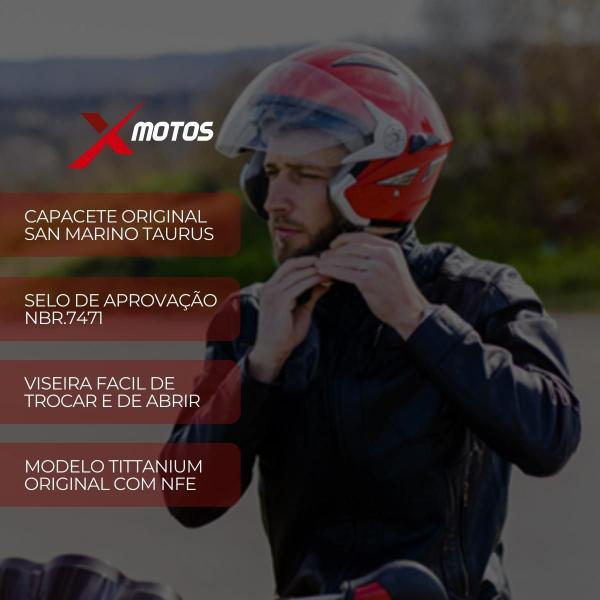 Imagem de Capacete Moto San Marino Taurus Titanium Original Automático