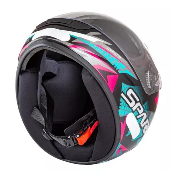 Imagem de Capacete Moto Spark Dragon Tiffany Ebf  Mais Viseira Camaleão