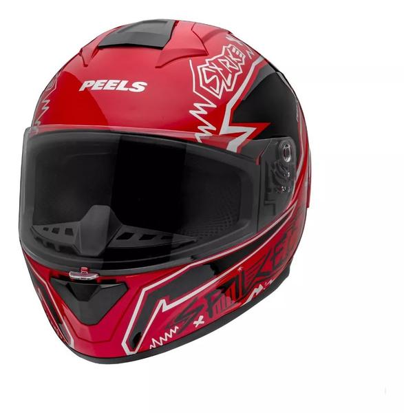 Imagem de Capacete Moto Spike 2 Peels Stk Vermelho Preto Integral