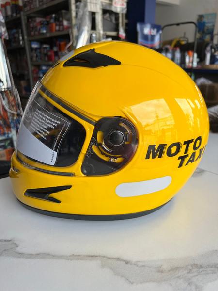 Imagem de Capacete Moto Taxi Amarelo Viseira Anti risco