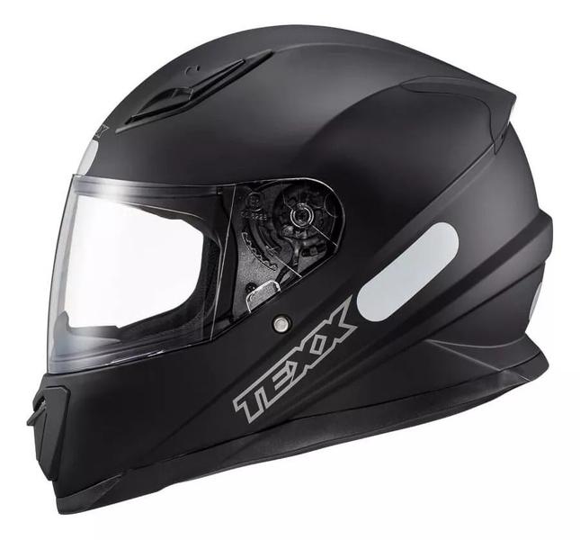 Imagem de Capacete Moto Texx Fechado Hawk Solid Preto Fosco Motoqueiro