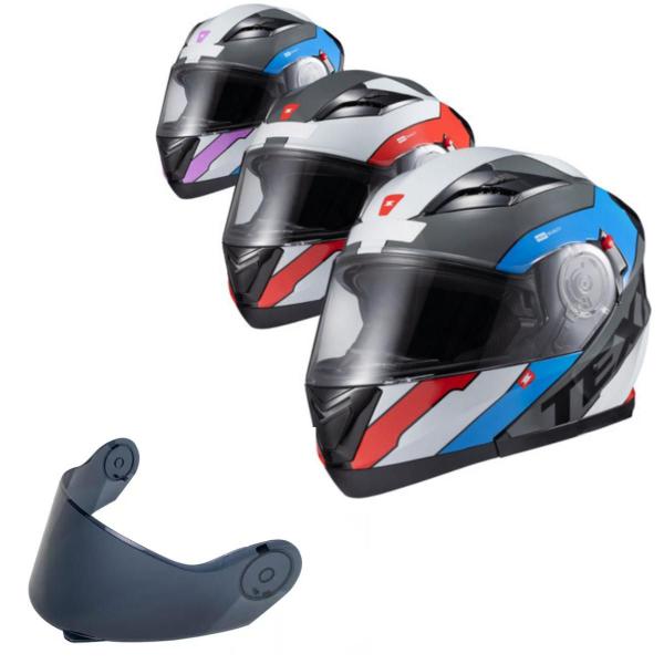 Imagem de Capacete Moto Texx Gladiator V3 Reisen + Viseira Fume