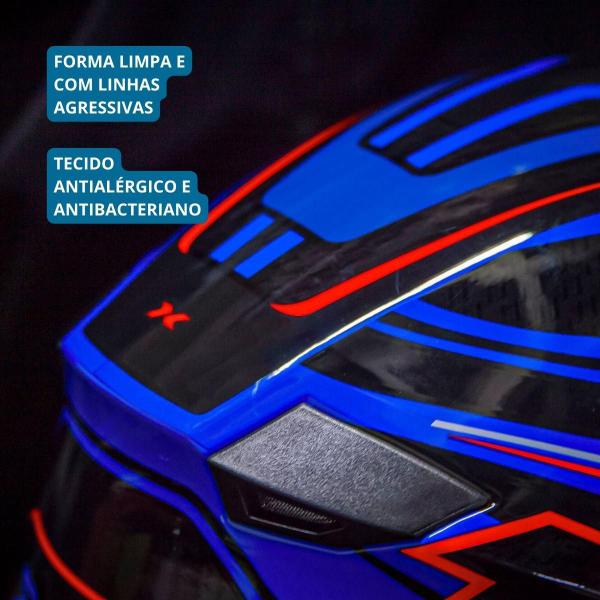 Imagem de Capacete Moto X11 Trust Pro 11 C/ Viseira Extra Motociclista