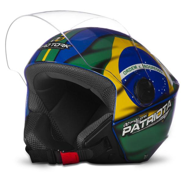 Imagem de Capacete Motociclista Aberto Masculino Feminino Pro Tork New Liberty 3 Patriota Brasil Oferta