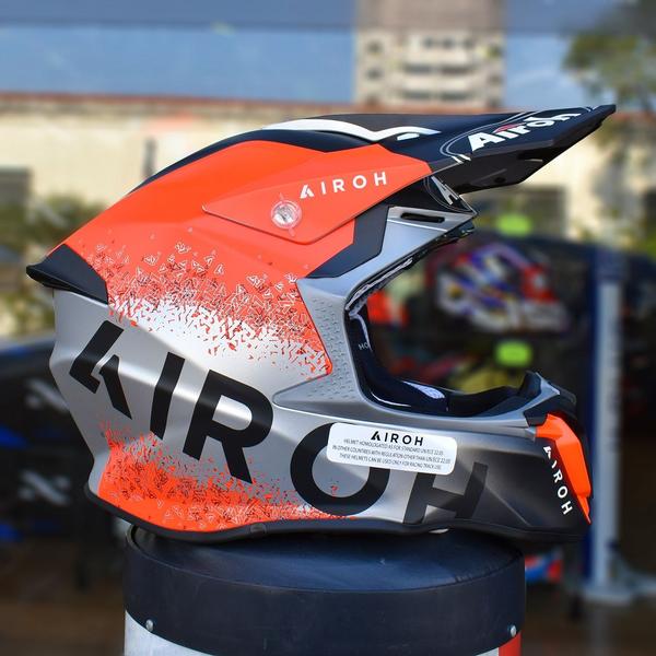 Imagem de Capacete Motocross Airoh Twist Bit Laranja Trilha Off Road