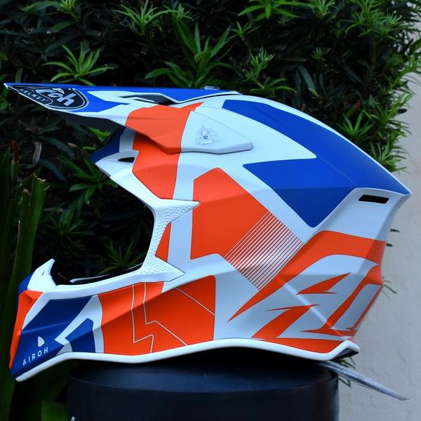 Imagem de Capacete Motocross Airoh Wraap Raze Laranja Trilha Off Road