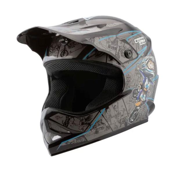 Imagem de Capacete motocross infantil cartoon racing pro tork