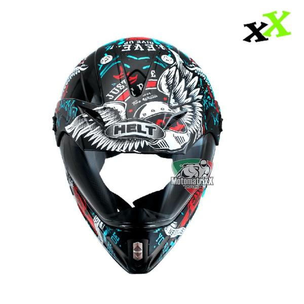 Imagem de Capacete Motocross Trilha Cross Vision com viseira Helt