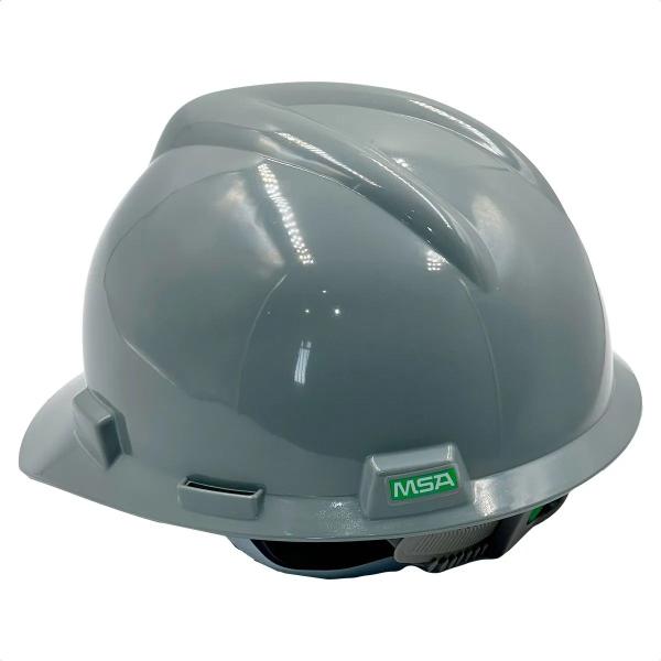 Imagem de Capacete MSA V-Gard C/ Carneira Push Key e Jugular Cinza CA 498