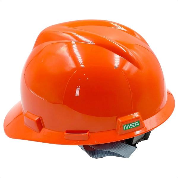 Imagem de Capacete MSA V-Gard C/ Carneira Push Key e Jugular Laranja CA 498